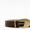 Antique buckle thin belt brown