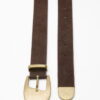 Antique buckle thin belt brown