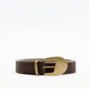 Antique buckle thin belt brown