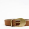 Antique buckle thin belt camel