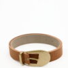 Antique buckle thin belt camel