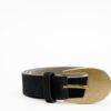 Antique buckle thin belt black