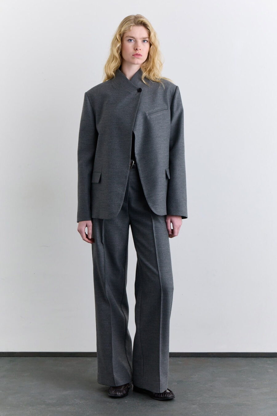 Grey high-neck jacket