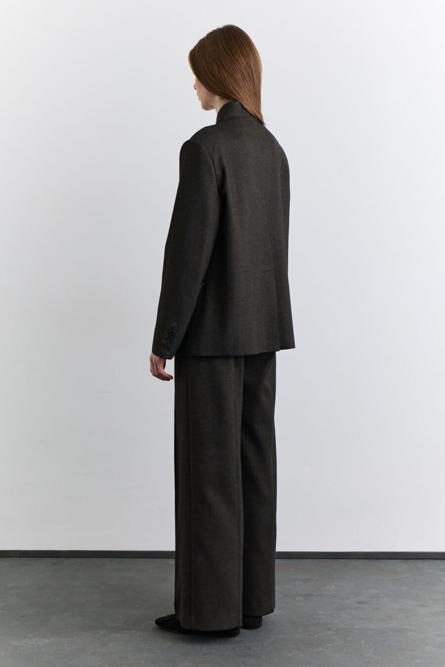 Khaki high-neck suit