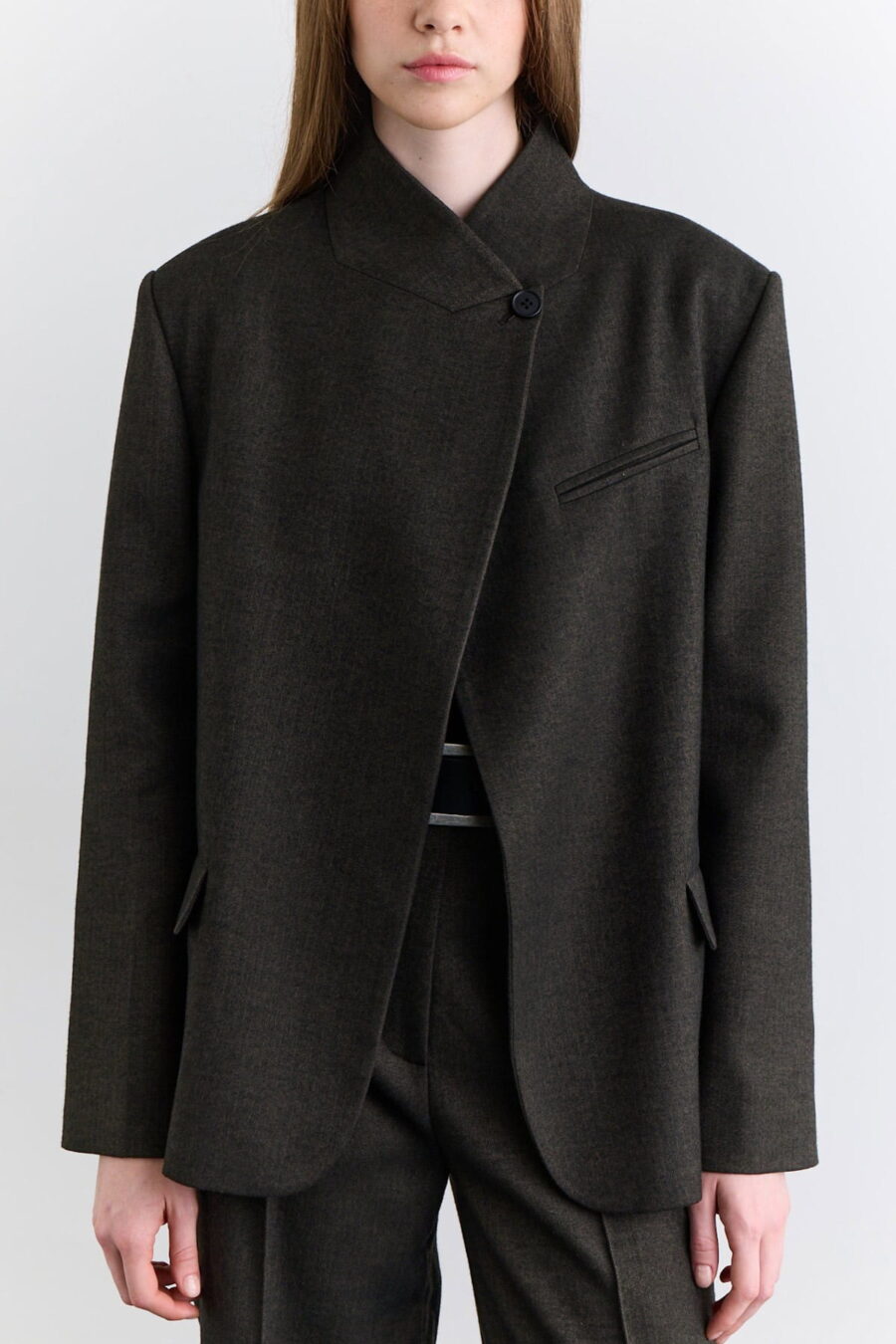 Khaki high-neck suit