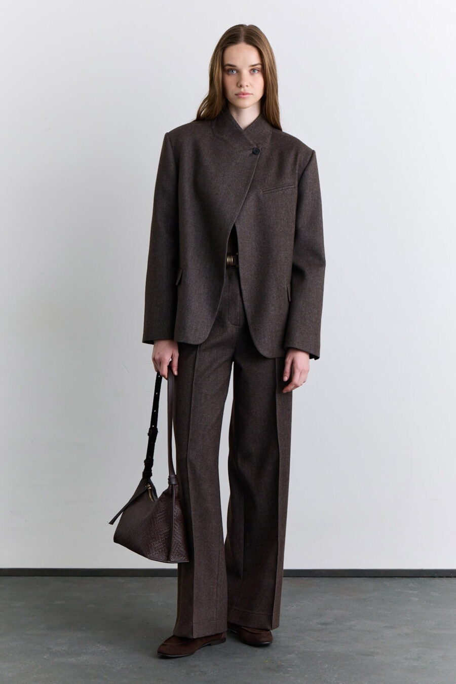 Mink high-neck suit