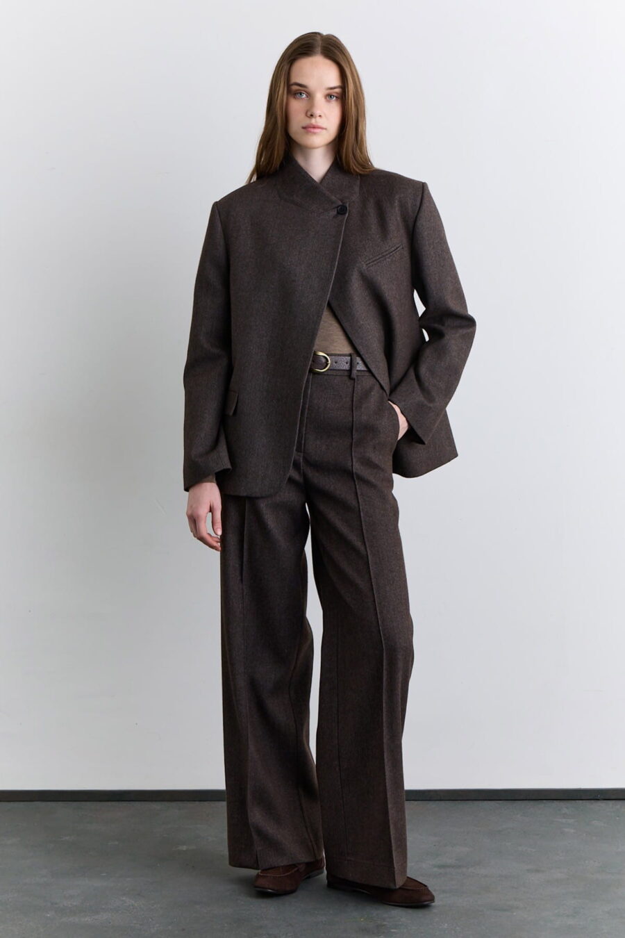 Mink high-neck suit