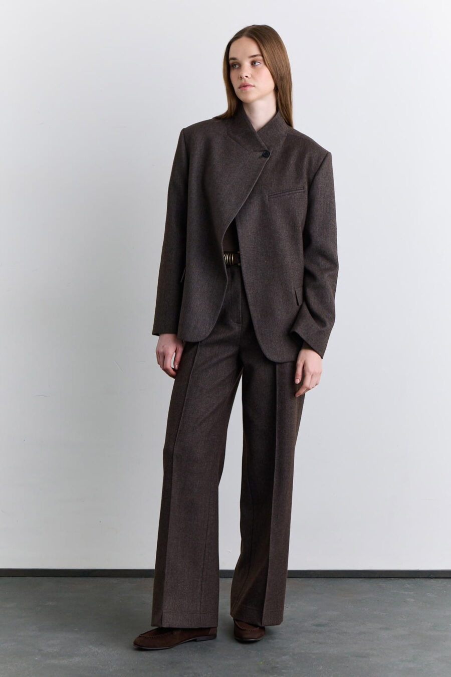 Mink high-neck suit