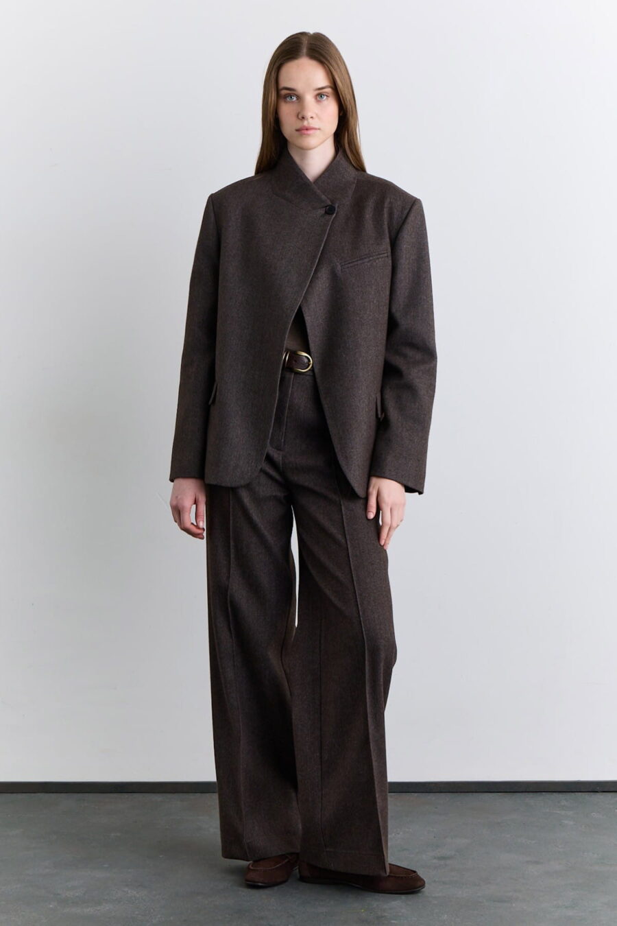 Mink high-neck suit