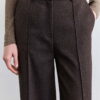 Mink classic pleated fabric trousers