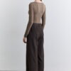 Mink classic pleated fabric trousers