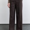 Mink classic pleated fabric trousers