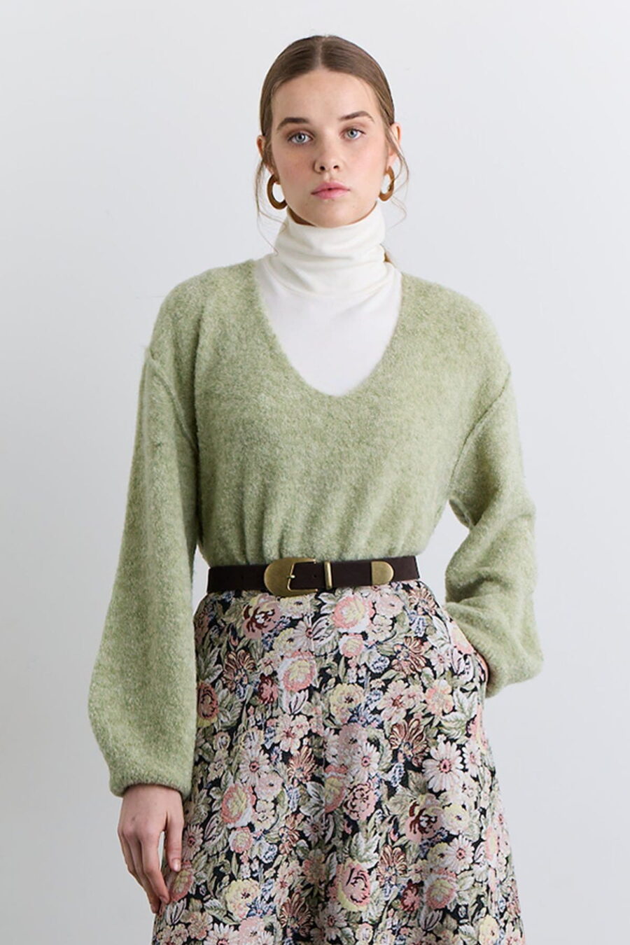 1200x1800_-94984-17-B Jacquard patterned skirt floral pattern