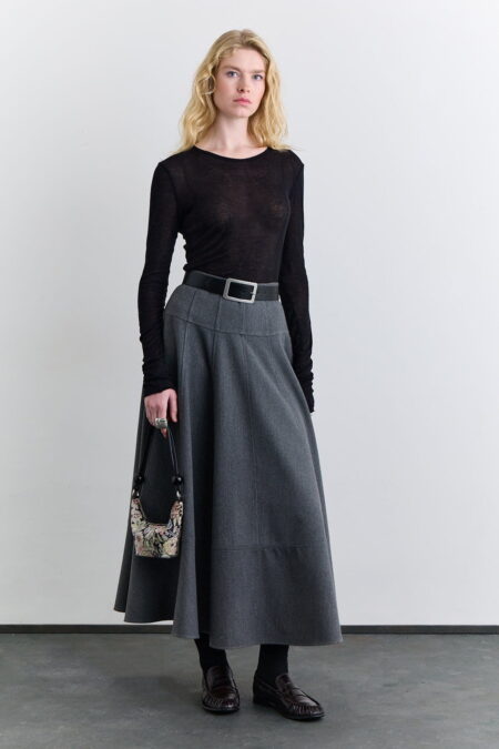 Wide skirt grey with cup detail