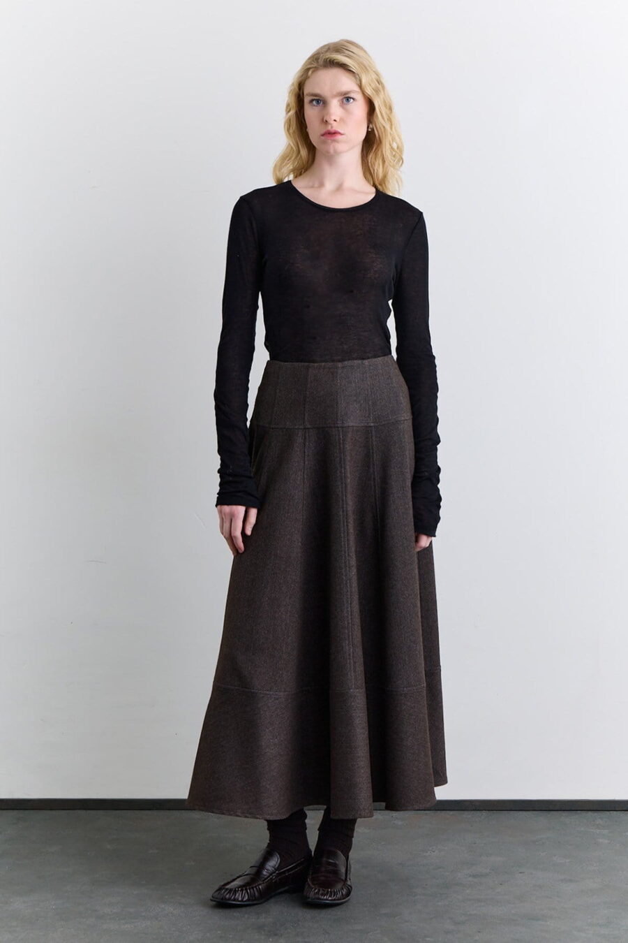 Wide skirt mink with cup detail