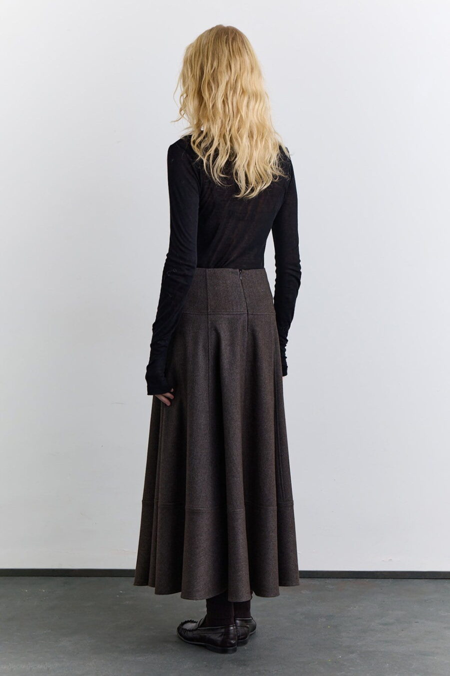Wide skirt mink with cup detail