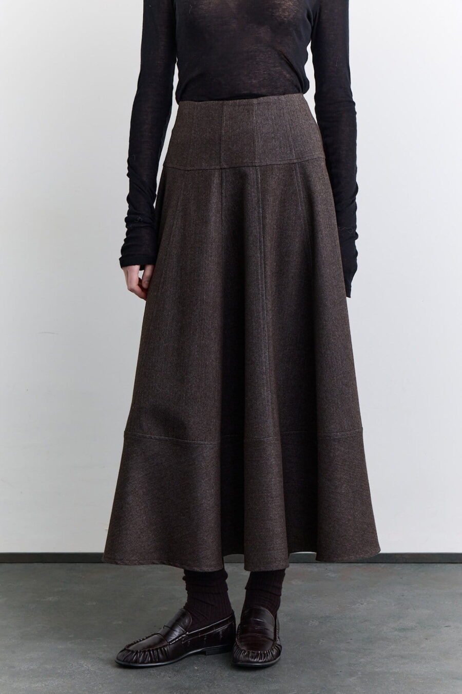 Wide skirt mink with cup detail