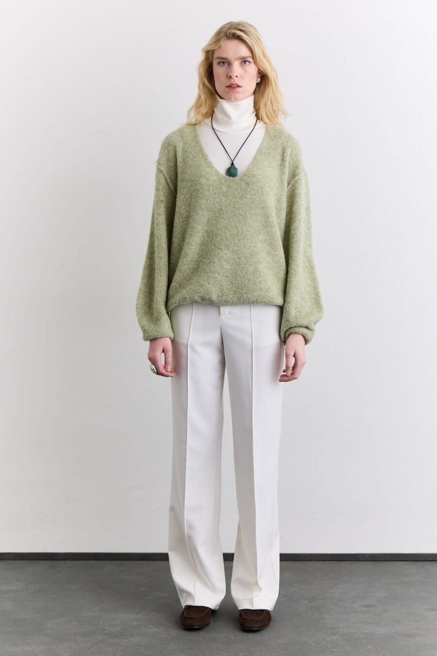Soft textured sweater green