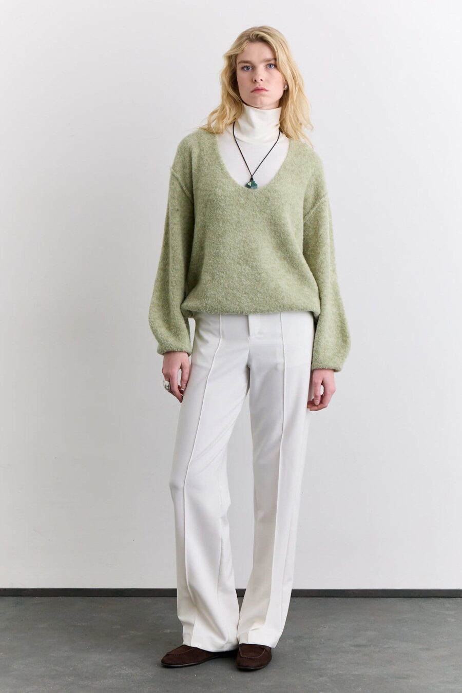 Soft textured sweater green