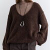 Soft textured sweater bitter brown