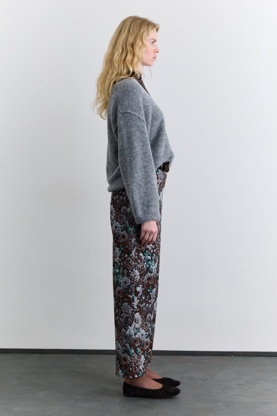 Soft textured sweater light grey