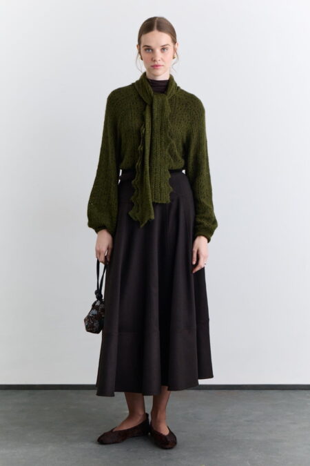 Wide skirt brown with cup detail