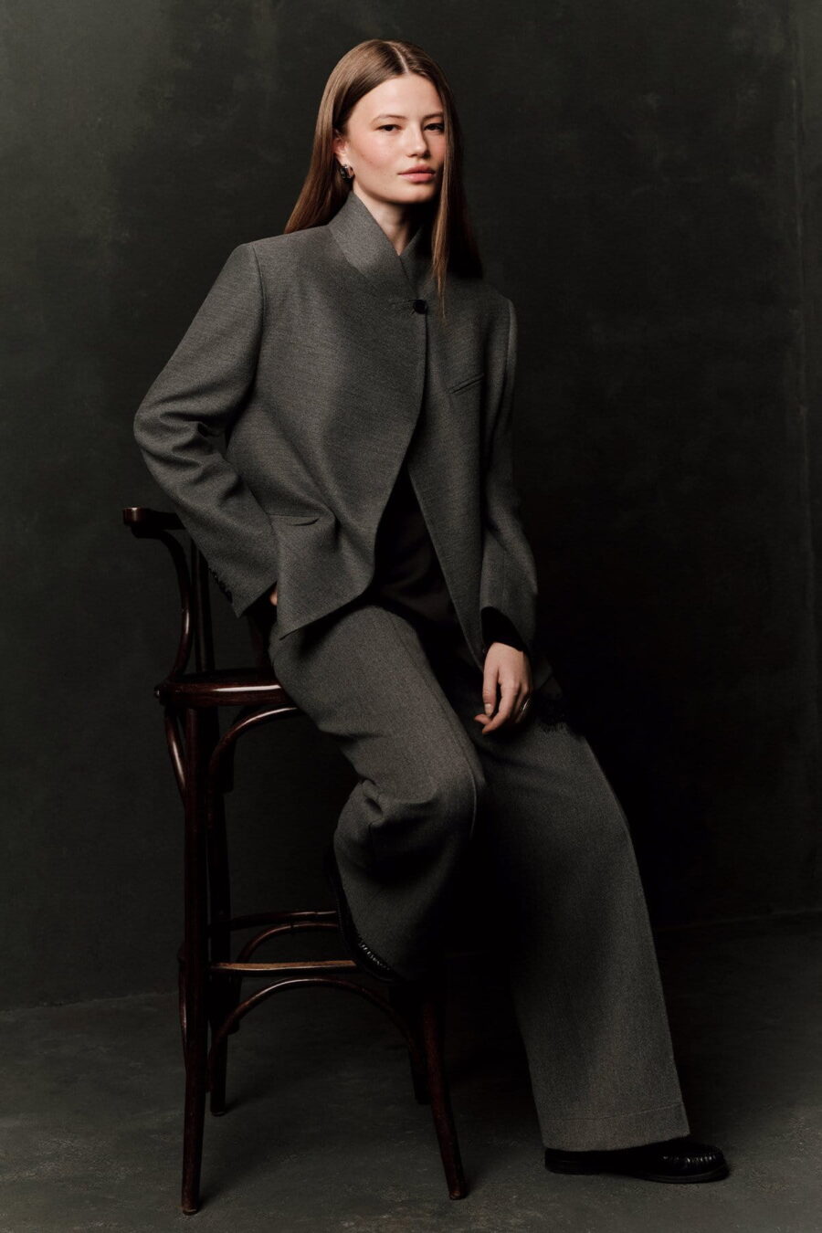 Grey high-neck jacket