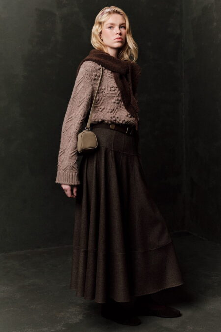 Wide skirt mink with cup detail