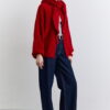 Soft textured buttoned cardigan red