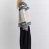 Ecru nordic pattern knit sweater