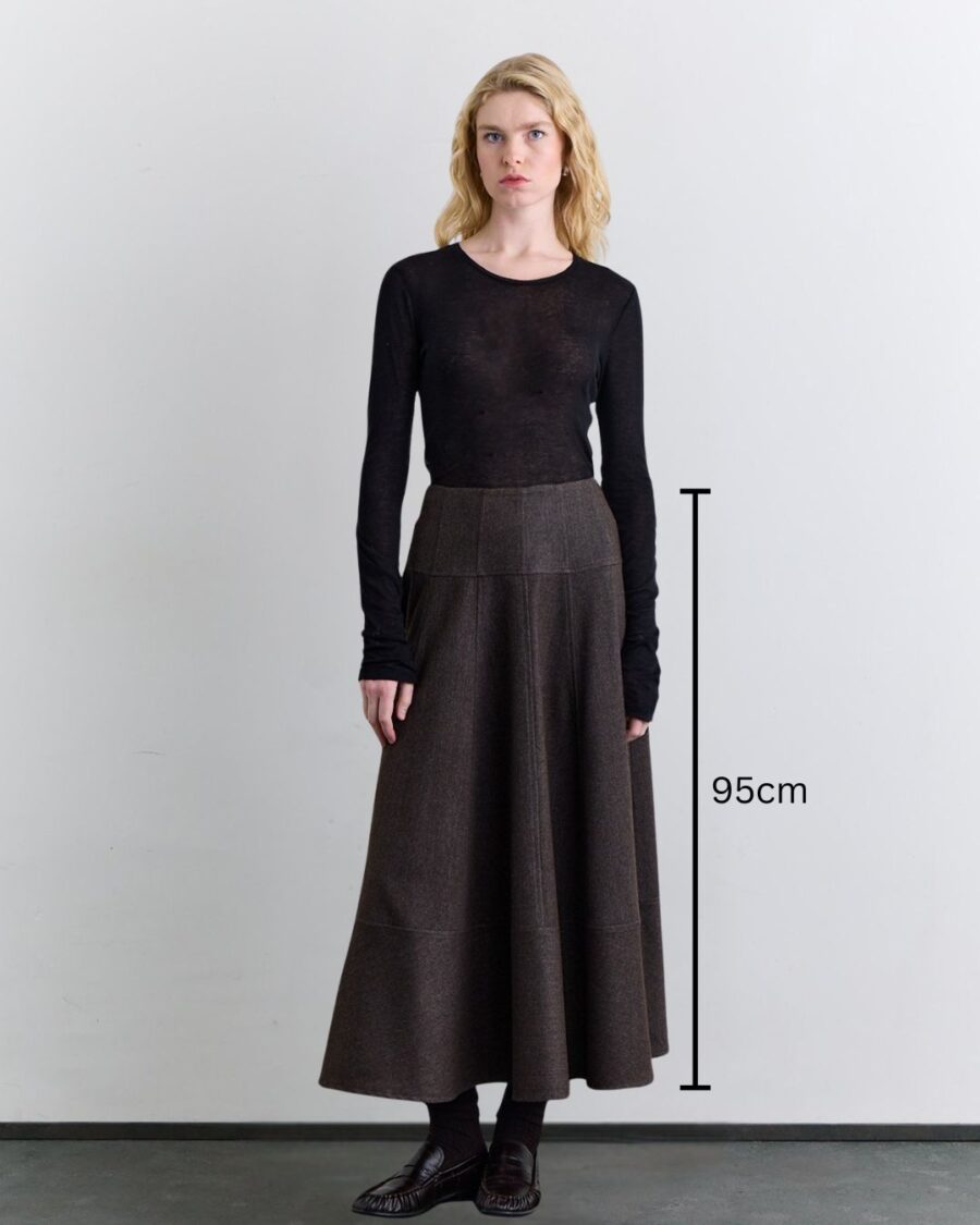 Wide skirt mink with cup detail