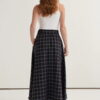 Blue plaid flared skirt