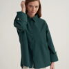 Emerald oversized button-detail shirt