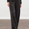 Black long-leg straight trousers