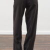 Black long-leg straight trousers