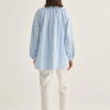 Blue collared poplin blouse