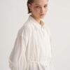 Ecru organic cotton long basic shirt