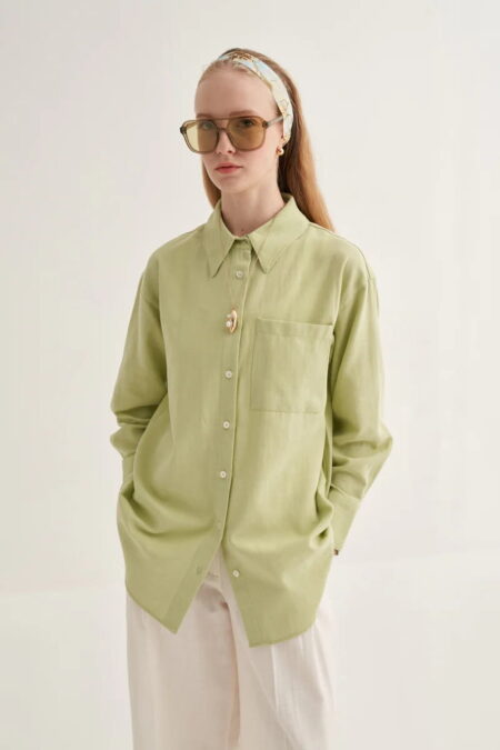 Light green organic cotton essential shirt