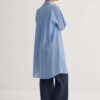 Blue organic cotton long basic shirt