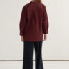 Burgundy high-neck detail shirt