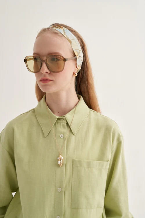 Light green organic cotton essential shirt