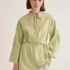 Light green organic cotton v-neck blouse
