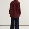 Burgundy oversized button-detail shirt