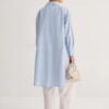 Blue poplin basic long shirt