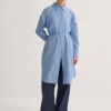 Blue organic cotton long basic shirt