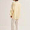 Butter yellow organic cotton v-neck blouse