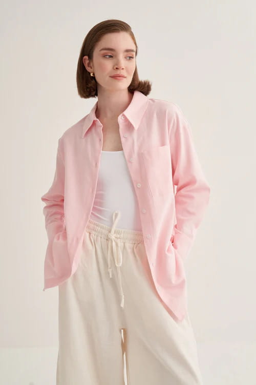 Pink organic cotton essential shirt