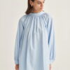 Blue collared poplin blouse