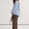 Light blue oversized button-detail shirt