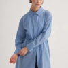 Blue organic cotton long basic shirt